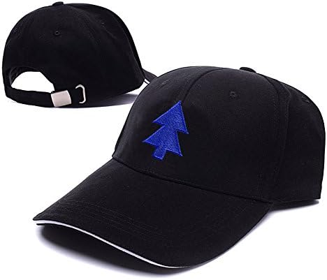 HEJIAXIN Gravity Falls Dippers Logo Adjustable Baseball Caps Unisex Snapback Embroidery Hats - Black/Blue