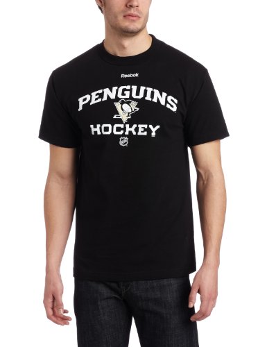 NHL Pittsburgh Penguins Authoritative Black Short Sleeve Tee (Black, Medium)