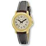 Avalon Ladies EZC Low Vision One Button Talking Watch, Gold-Tone w  Leather Strap # 2606L-1B by Avalon