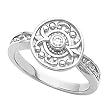 14K White Gold Diamond Etruscan-Inspired Ring - 0.06 Ct.
