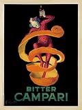 Bitter Campari by Cappiello. Art Print On Canvas.. 23.5 inches width by 31.5 inches height. Art Print On Canvas.
