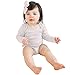 Woolino 100% Superfine Merino Wool Baby Bodysuit - Long Sleeve Onesies for Boy and Girl -12-18 Months - Oat