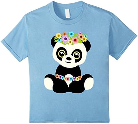 Kids Hawaiian panda bear T-shirt aloha animals for kids 10 Baby Blue