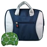 Samsung N140-14R N140-14B N120-12GW N130-13B 10 inch Netbook 2-Tone Tag Blue-Silver Carrying Case + Bestpricecenter Mouse Pad