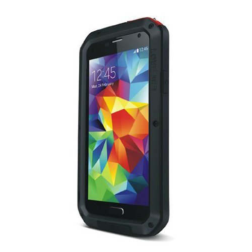 ELECDAY Newest Extreme Shockproof Waterproof Dust/Dirt/snow Proof Armor Tank Aluminum Metal Gorilla Glass Military Heavy Duty Protector Cover Hard case for Samsung Galaxy S5 (Black)