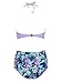 Choies Women's Nylon Push Up Bikini Top and Floral High Waist Bottom