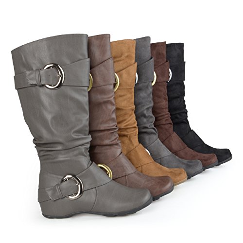 Brinley Co Buckle Accent Slouchy Mid-calf Boots
