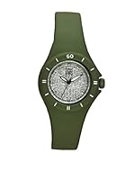 Light Time Reloj Silicon Small Strass Verde Militar