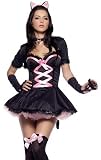 Sexy Cute Halloween Costumes Pink and Black Plus Size Purrfectly Pretty Kitty Cat Girl Party Dress Costume
