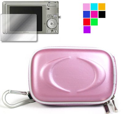 New Version Slim Carrying Case for Nikon Coolpix S51 S200 S50 S500+ Screen Protector (Many Color Available) + Courage*wisdom Wristband