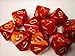 Chessex Dice Sets: Scarab Scarlet with Gold - Ten Sided Die d10 Set (10)