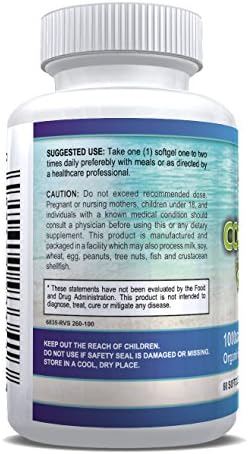 Gleam Naturals Coconut Oil Vitamins 1000mg Extra Virgin Organic 60 Count Softgels Dietary Supplement 100% Medium Chain Triglycerides MCT Metabolism Weight Loss Nutrition Capsules Pills Helps Healthy Heart Metabolic Rate (60)