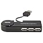 Hama Retractable Usb 2.0 Hub 1:4, Black