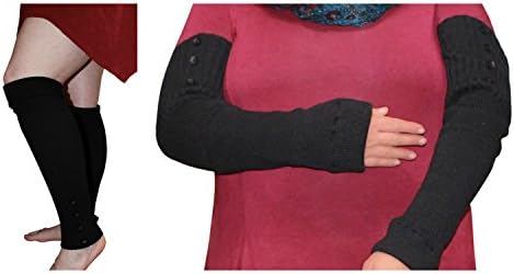 Plus Size Arm | Leg Warmers Womens Acrylic Knit Sleeves 20"