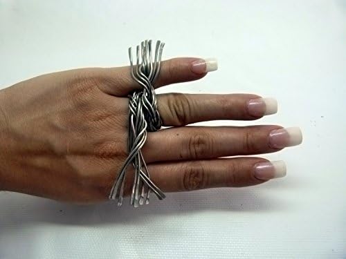 spiky original ring , chunky adjustable band , hypoallergenic and durable aluminum wire