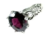 1.5 Carat Simulated Deep Red Ruby Size 10, Filigree Band, 925 Sterling Silver Band