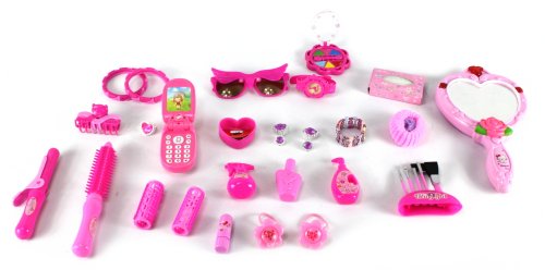Vogue Girl Pretend Play Toy Fashion Beauty Set w/ Cell Phone, Sunglasses, Jewelry, Assorted Hair and Beauty Accessories