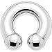 0 Gauge Internally Threaded Horseshoe Circular Barbell 1/2