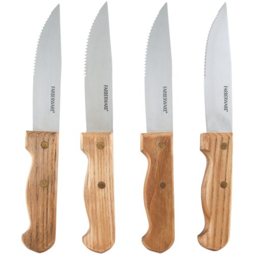 Farberware Wood Jumbo Steak Knives Set/4