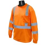 Radians ST21-3POS-L Class 3 Max-Dri Moisture Wicking T-Shirt, Orange, Large