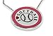 Round I Love Softball Red Heart Pendant Silver Necklace Fashionable Sport Birthday Jewelry Gift for Women