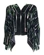 Silk Velvet Jacket - Green Stripe