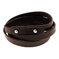 SilberDream Lederarmband braun Herren Leder Armband Echtleder mit Metallschlie�er LA0127B