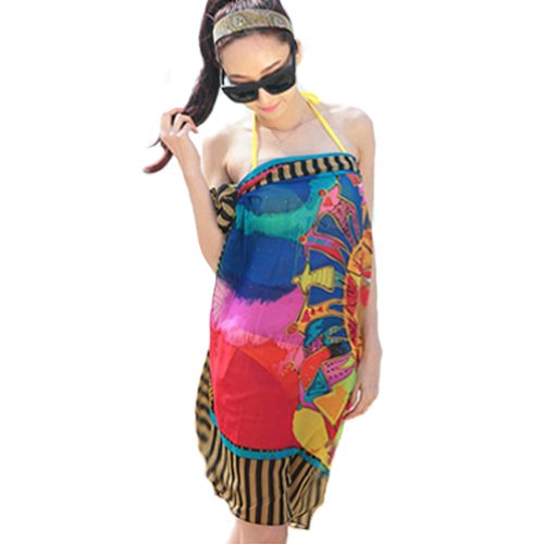 Imixcity Chiffon Sexy Wrap Dress Sarong Beach Scarf Shawl Dress up Wrap