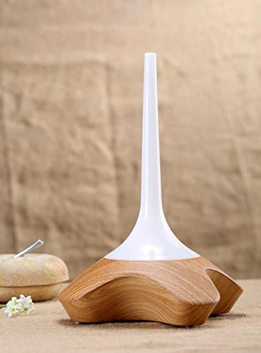 Wangang Aroma Diffuser Dark Wood 220ml Electric Essential Oil Cool Mist Aromatherapy Diffuser with Music Reactive Lights (09K Grain Wood)