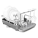 Umbra Holster Dish Rackâ€“ Molded Plastic Dish Drying Rack with Drainage Spout, Charcoal