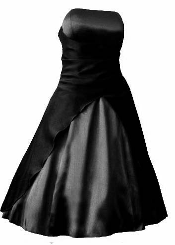 M2030,Satin Abendkleid Ballkleid Cocktailkleid kurz schwarz