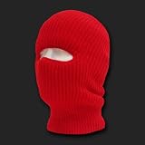 Red Single Hole Knit Ski Mask / Tactical Mask