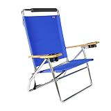 Deluxe 4 position High Beach Chair - Aluminum Blue