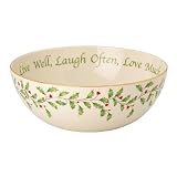 Lenox Holiday Live Well, Laugh Often, Love Much 68-Ounce Serving Bowl