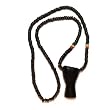 African Clenched Fist Wooden Choker Necklace, 16"