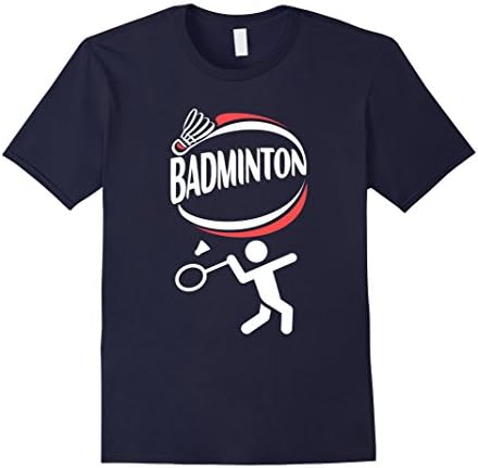 Men's Badminton Stickman T Shirt Large Navy