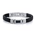 Fashionable Excellence: Stainless Steel Carbon Fiber ID-style Braided Leather Strap Bracelet for Men