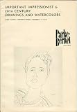 Important Impressionist & 20th Century Drawings and Watercolors: Public Auction, Wednesday, December 16, 1970 (Sale Number 3137)