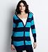 Indigo Collection Block Stripe Boyfriend Cardigan