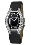 Ebel Beluga Tonneau Women's Watch Stainless Steel Polished Tonneau Case Strap Leather Black 9175G38-/512035A0