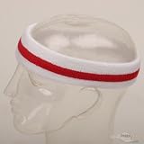 Center Striped Headband-White Red