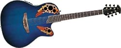 Ovation Celebrity Deluxe CC48 Acoustic-electric Guitar, Blue Transparent