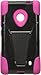 Eagle Cell PHNK521YSTHPKBK HypeKick Hybrid Protective Gummy TPU Case with Kickstand for Nokia Lumia 521 - Retail Packaging - Hot Pink/Black