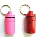 2pc Medium Size Heavy-Duty Plastic & Lightweight Container PILL CASE Set w/Key Chain - Water Resistant