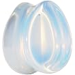 3/4" Concave Pear Moonstone Natural Stone Plug