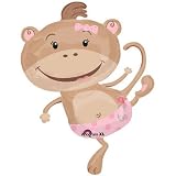 Party Destination 190396 Monkey Shaped Girl Foil Balloon