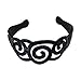 Black 2 inch Curly Swirl Wide Headband (Motique Accessories)