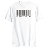 41Tur%2B icsL. SL160  T Shirt Mens White  Bodybuilding BARCODE / BAR CODE  Sports