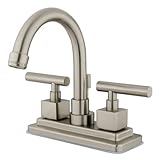Kingston Brass KS8668CQL Claremont 4-Inch Lavatory Faucet With Brass Pop-Up, Satin Nickel by Kingsto
