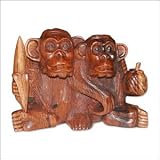 Ubud Monkey Forest Sculpture - Bali Hand Carved - CraftNetwork